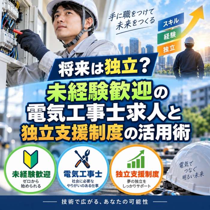 将来は独立？未経験歓迎の電気工事士求人と独立支援制度の活用術