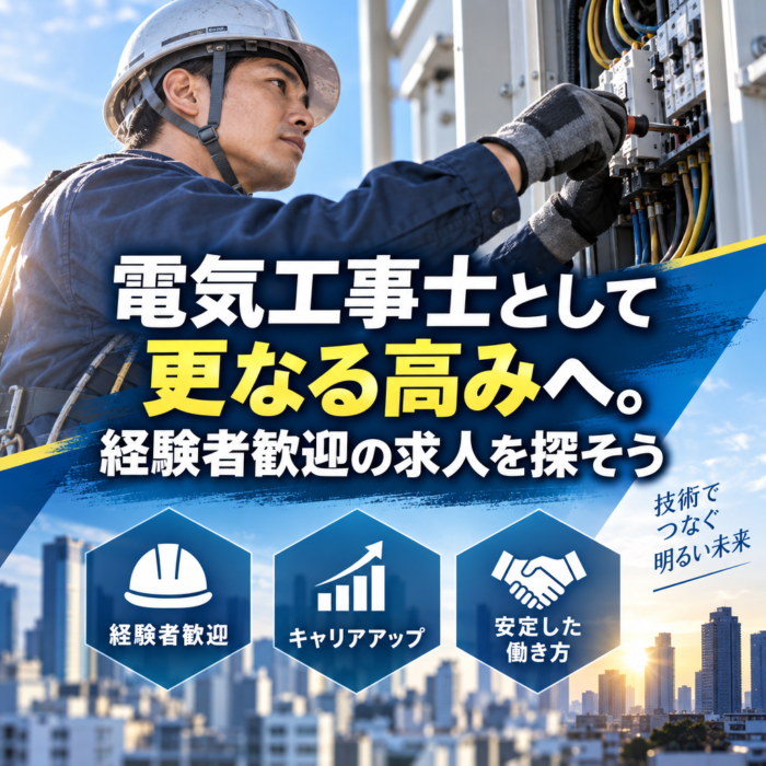 電気工事士として更なる高みへ。経験者歓迎の求人を探そう