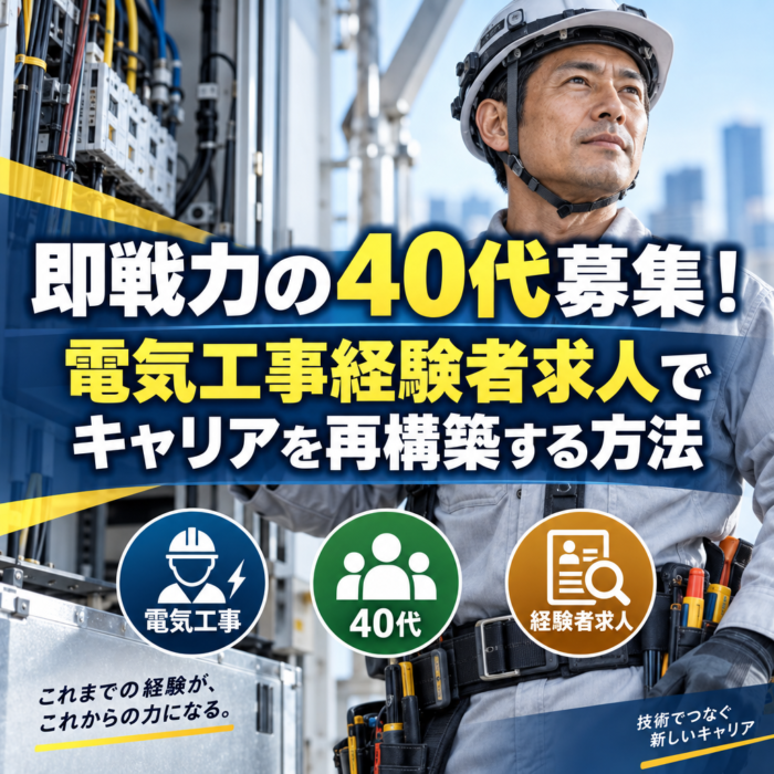 即戦力の40代募集！電気工事経験者求人でキャリアを再構築する方法